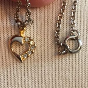 DAINTY CUBIC ZIRCONIA GOLD HEART NECKLACE